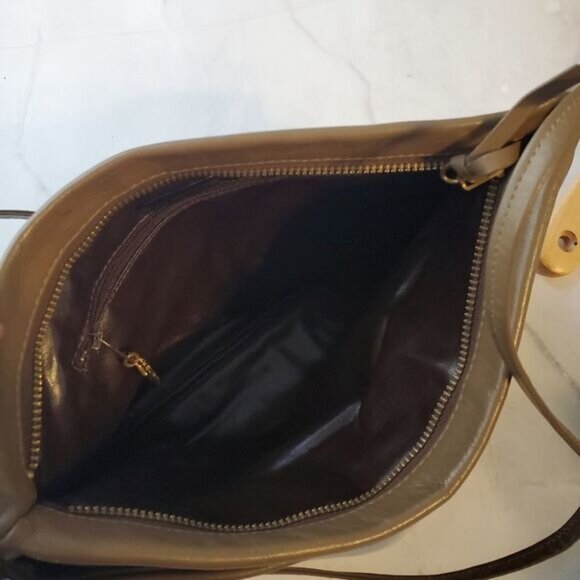 Anne Klein Purse Brown Crossbody Minimalist Vintage Look Quiet Luxury Old Money - Picture 9 of 12